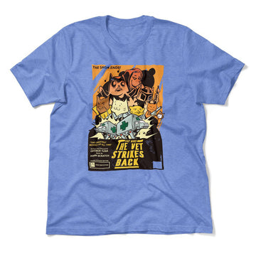 Cat Wars - The Vet Strikes Again Men/Unisex T-Shirt in Heather Columbia Blue color